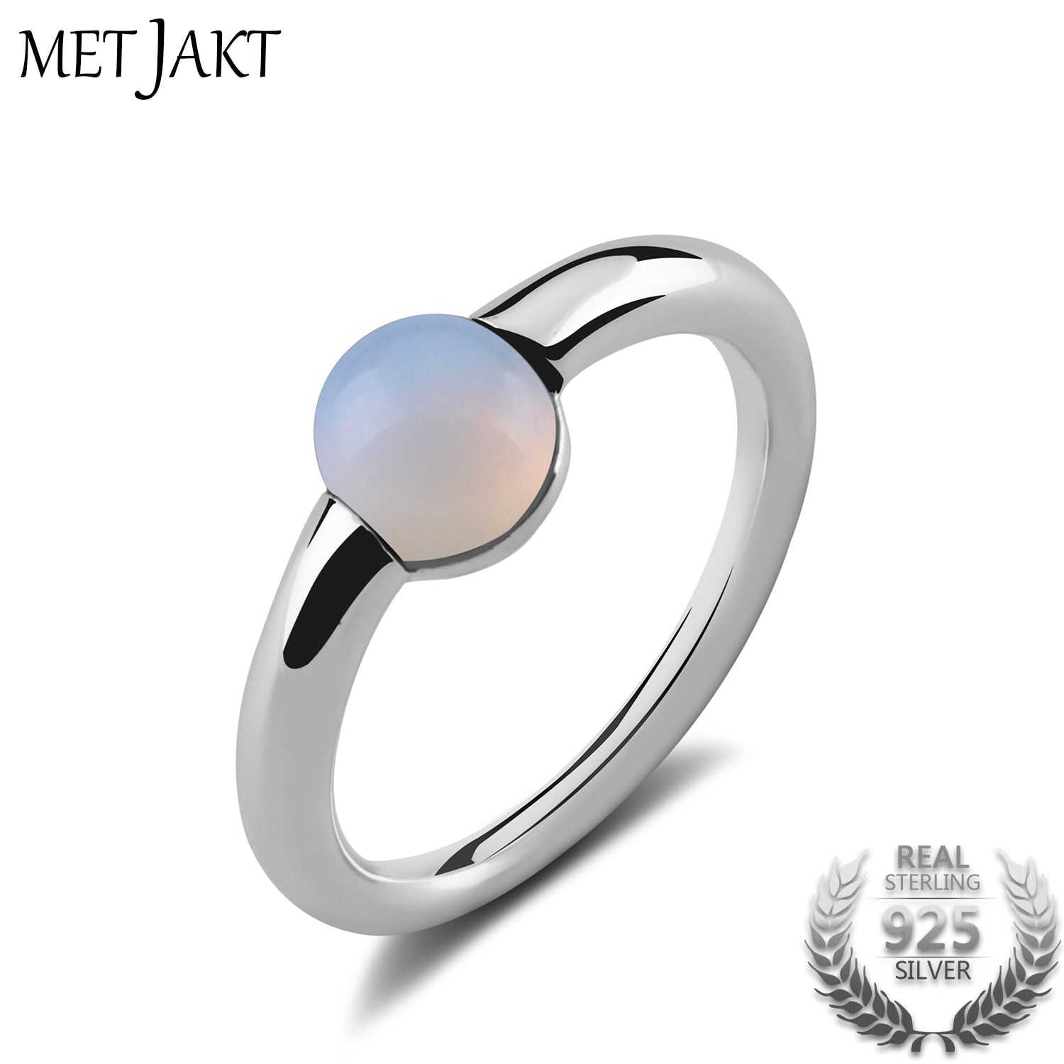 Natural Gem Moonstone Ring Solid 925 Sterling Silver for Women Fashion Jewelry Vintage Wedding Engagement Rings