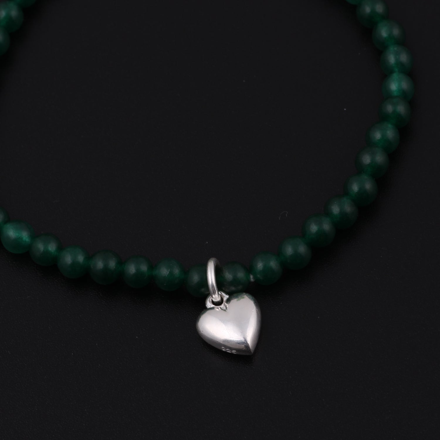 Natural Gemstone Agate Beads Charm Bracelet and 925 Sterling Silver Clover Heart Smile Pendant for Women's Fine Jewelry