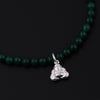 Natural Gemstone Agate Beads Charm Bracelet and 925 Sterling Silver Clover Heart Smile Pendant for Women's Fine Jewelry