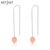 Natural Water Drop Shape Agate Solid 925 Sterling Silver Ear Line Earring for Women's Party Fashion Jewelry