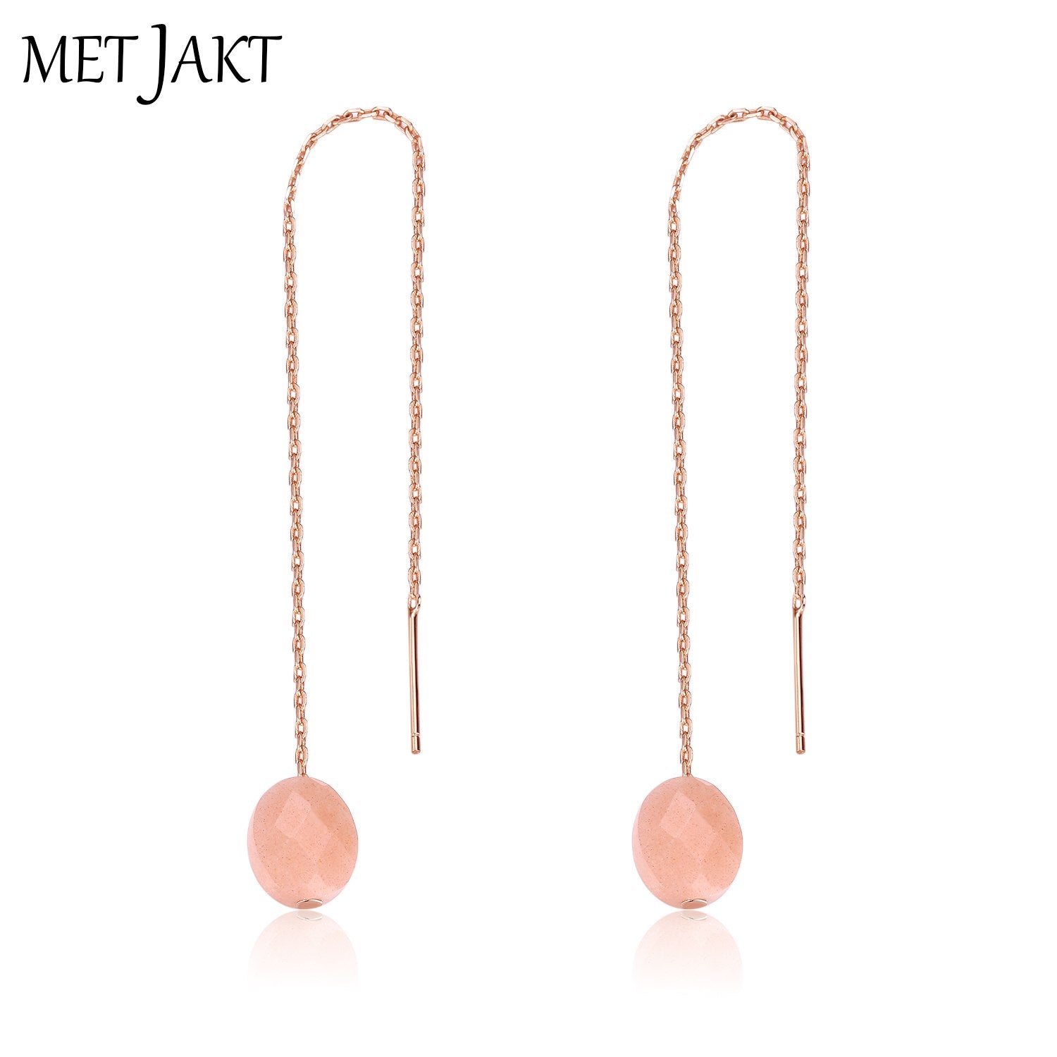 Natural Water Drop Shape Agate Solid 925 Sterling Silver Ear Line Earring for Women's Party Fashion Jewelry