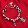 Punk Anchor/cross Charm Bracelet Solid 925 Sterling Silver Handmade Bracelet for Women and Men Jewelry(17.5-19.5cm)