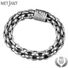 Punk Rock Biker Bracelet Solid 925 Sterling Silver 1.2cm Width Bubble Circle Bracelet & Thailand Handmade Jewelry 23cm