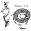 Solid 925 Sterling Silver Dragon Wing Pendant with Snake Chain Necklace Suit Men and Boy's Punk Rock Jewelry