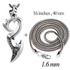 Solid 925 Sterling Silver Dragon Wing Pendant with Snake Chain Necklace Suit Men and Boy's Punk Rock Jewelry