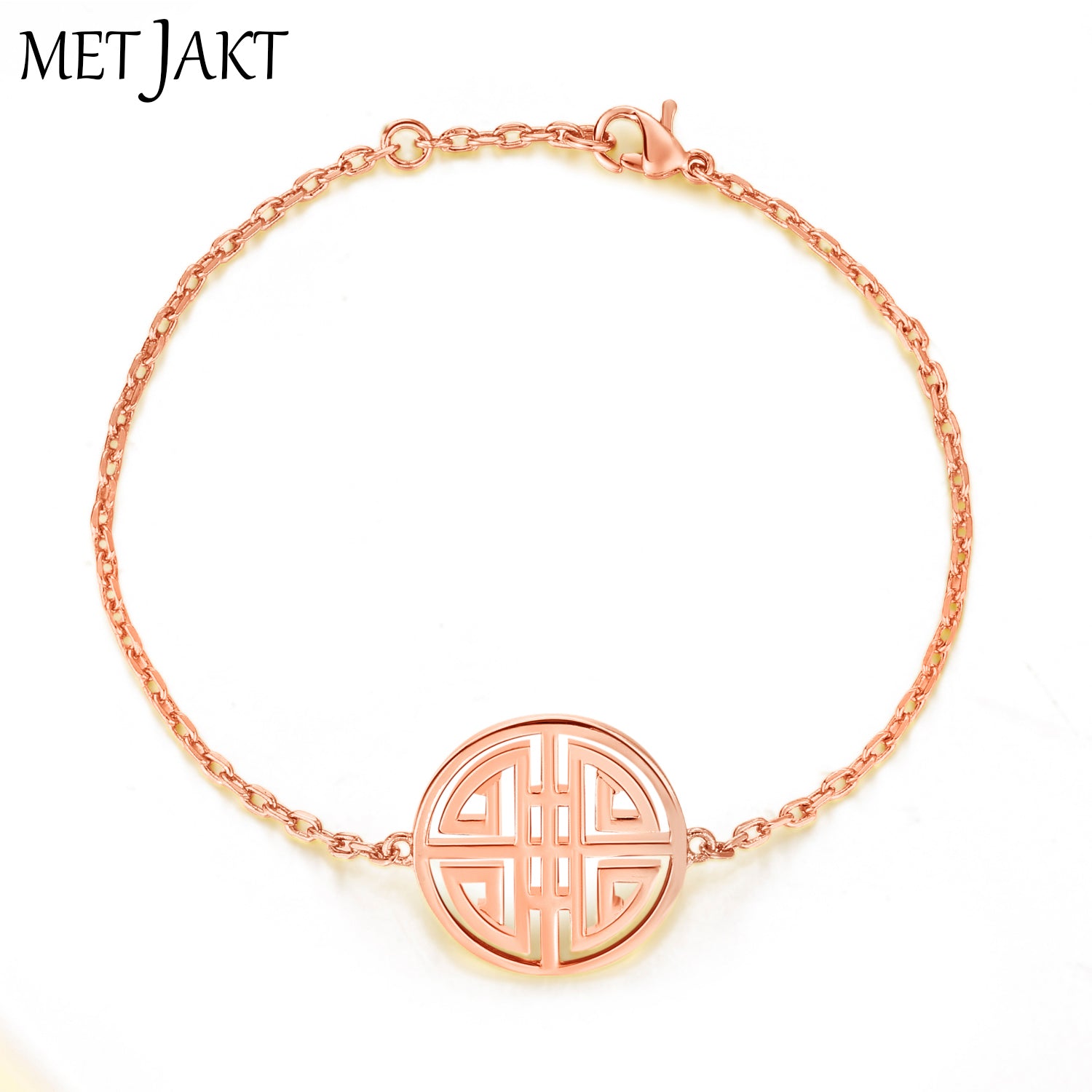 Three Colors 925 Sterling Silver Charm Bracelets for Unisex Fine Jewelry Double Happiness and Long Life Pendant