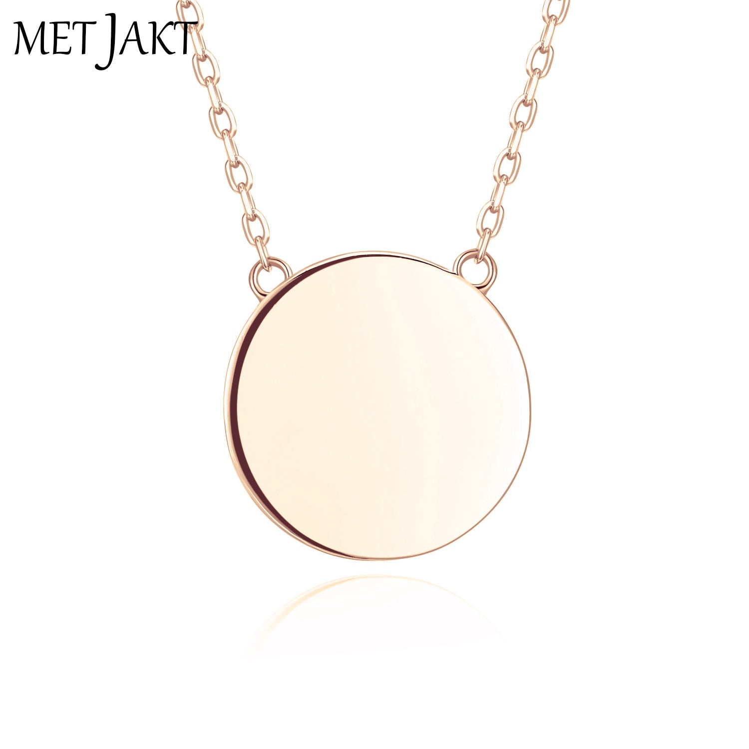 Three Colors Classic 925 Sterling Silver Charm Adjustable Link Chain with Round Pendant Necklace for Unisex Fine Jewelry