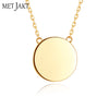 Three Colors Classic 925 Sterling Silver Charm Adjustable Link Chain with Round Pendant Necklace for Unisex Fine Jewelry