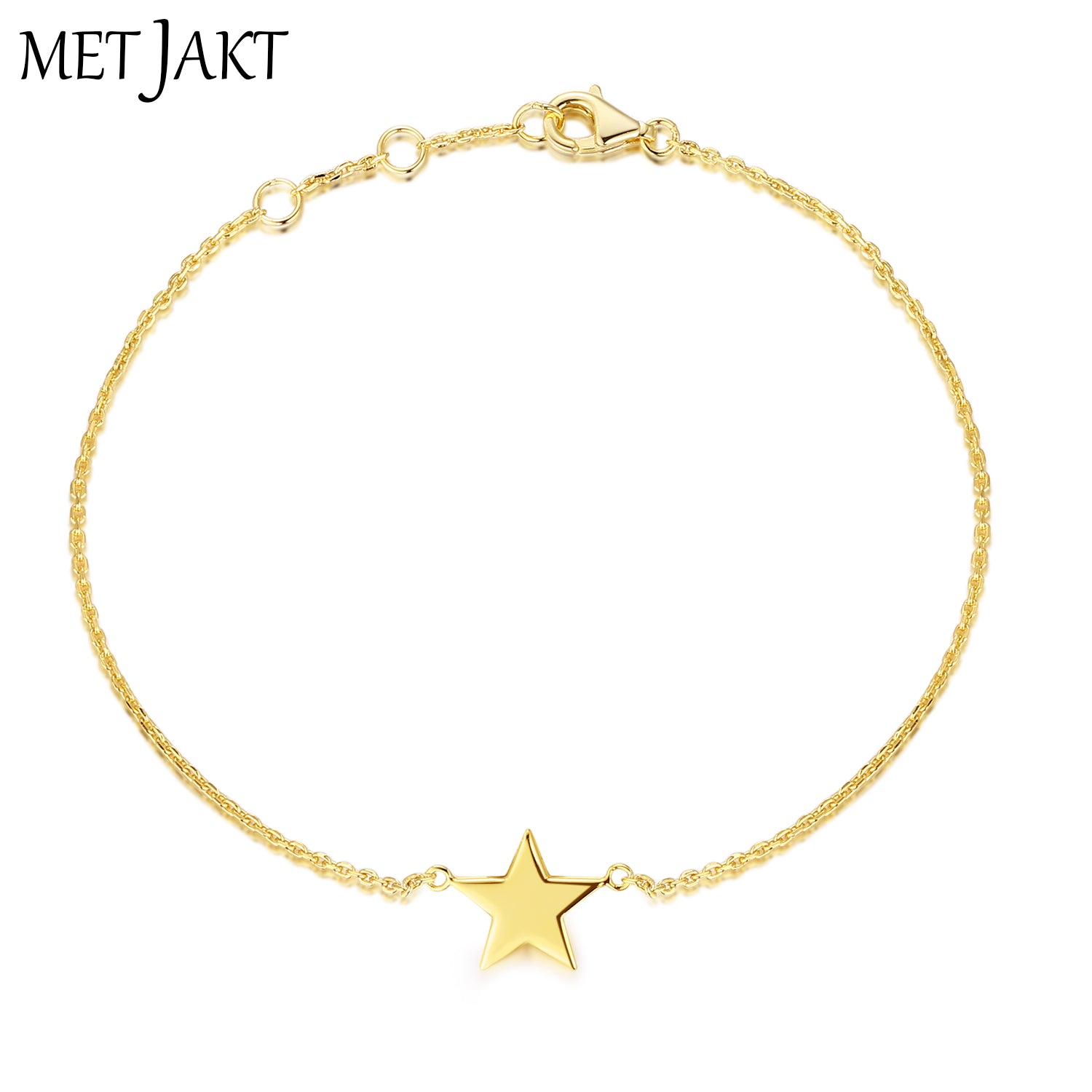 Three Colors Fashion 925 Sterling Silver Adjustable Star Chain Bracelets for Women's Fine Jewelry