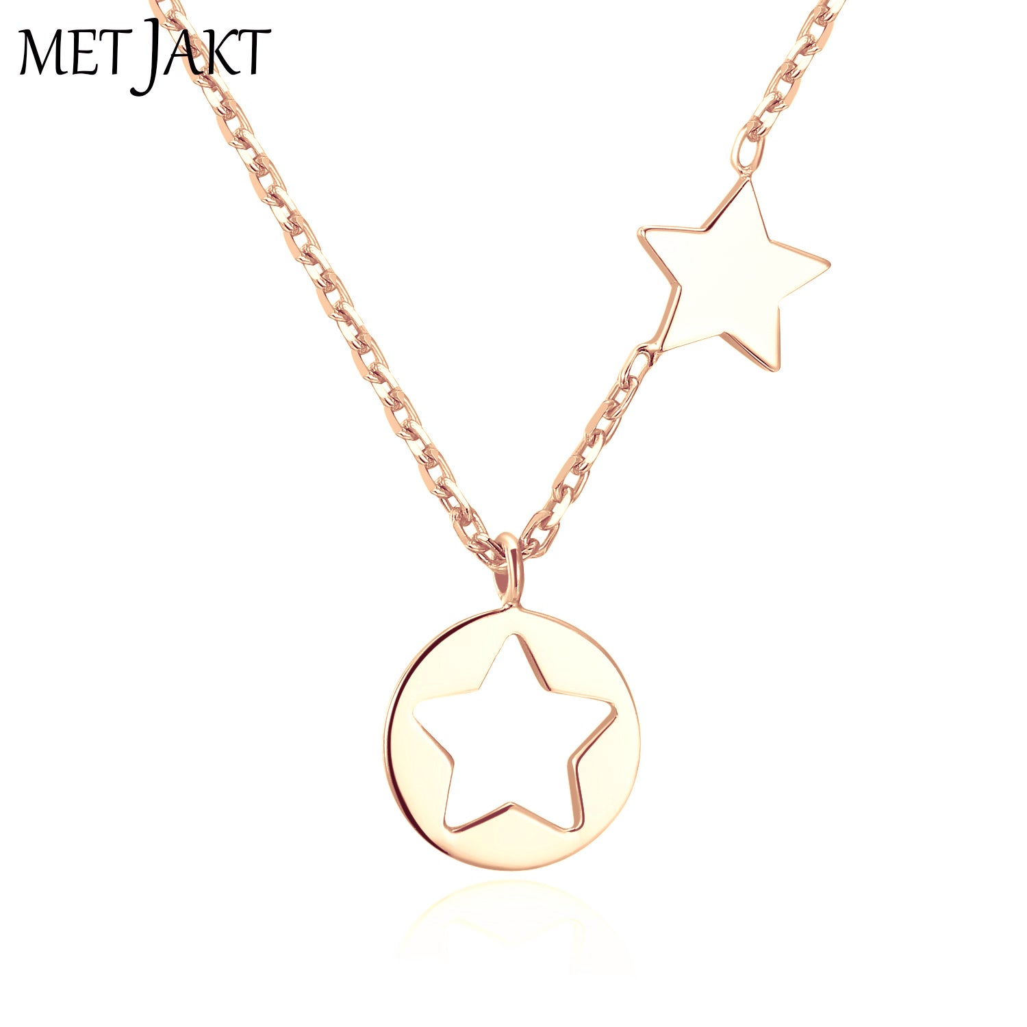 Three Colors Fashion Adjustable Sizes Link Chain 925 Sterling Silver Star Pendant Necklace for Women's Fine Jewelry
