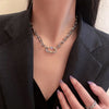 Metal Chain Around the Neck Titanium Steel Unisex Hip-Hop Necklaces Gothic Chunky Simple Clavicle Chain Vintage Prom Accessories