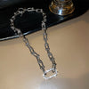 Metal Chain Around the Neck Titanium Steel Unisex Hip-Hop Necklaces Gothic Chunky Simple Clavicle Chain Vintage Prom Accessories