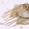 Metal Cloth Gold Chain Tassel Brooch Epaulet Shoulder Board Mark Punk