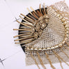 Metal Cloth Gold Chain Tassel Brooch Epaulet Shoulder Board Mark Punk