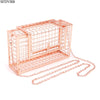 Metal Hollow Women's Evening Bag Shoulder Crossbody Bags Clutch Cage Handbag