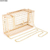 Metal Hollow Women's Evening Bag Shoulder Crossbody Bags Clutch Cage Handbag