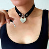 Metal Lock Heart Choker Collar For Girls Women Black Cosplay Necklace Couple Gift Neck Goth Jewelry Gothic Accessiores