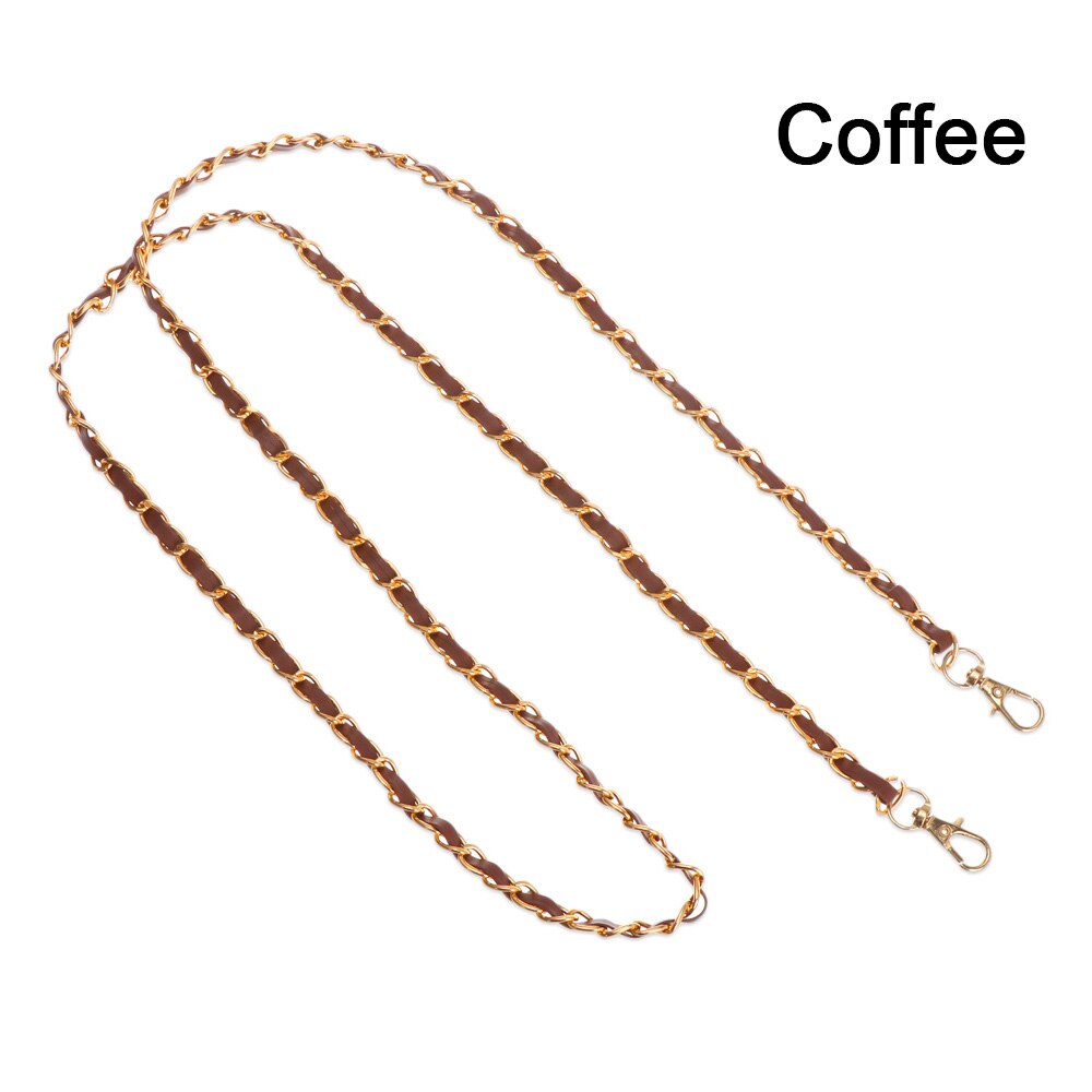Metal PU Leather Strap for Handbag Adjustable Shoulder Bags Replaceable Chain Strap Decorative Bag Belt Messenger Bag Chain 1.2m