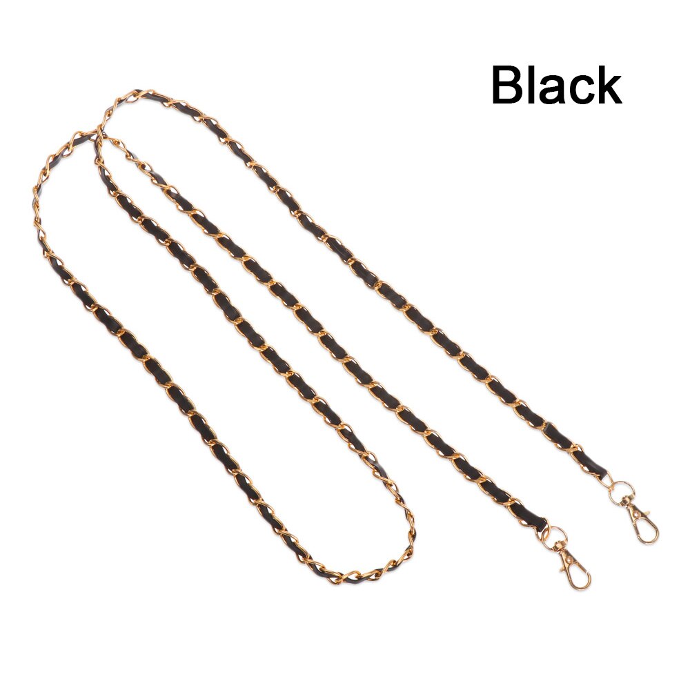 Metal PU Leather Strap for Handbag Adjustable Shoulder Bags Replaceable Chain Strap Decorative Bag Belt Messenger Bag Chain 1.2m