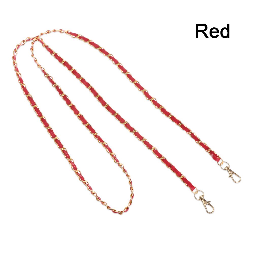 Metal PU Leather Strap for Handbag Adjustable Shoulder Bags Replaceable Chain Strap Decorative Bag Belt Messenger Bag Chain 1.2m