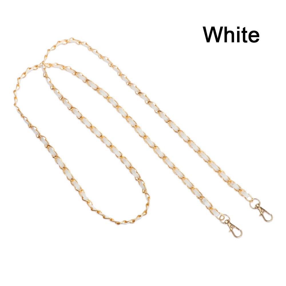 Metal PU Leather Strap for Handbag Adjustable Shoulder Bags Replaceable Chain Strap Decorative Bag Belt Messenger Bag Chain 1.2m