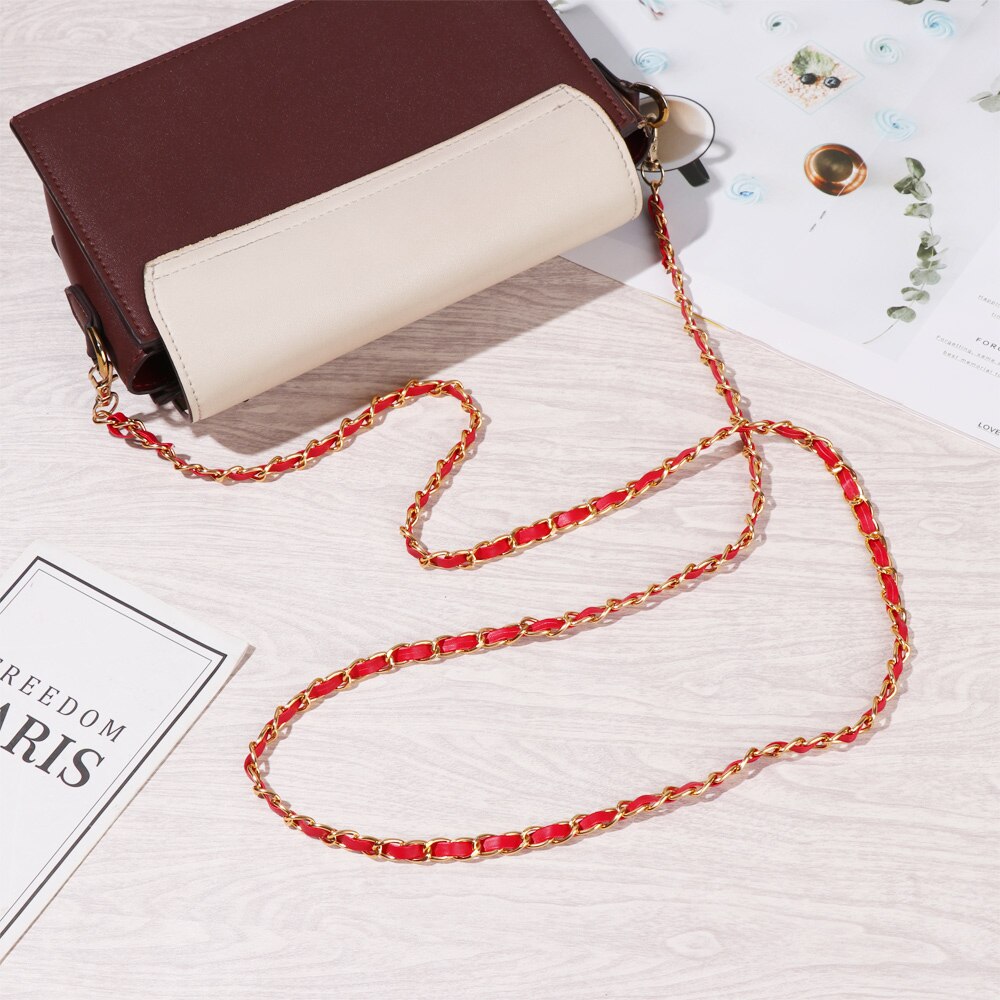 Metal PU Leather Strap for Handbag Adjustable Shoulder Bags Replaceable Chain Strap Decorative Bag Belt Messenger Bag Chain 1.2m