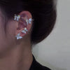 Metal Rhinestone Butterfly Ear Clips Bowknot Without Piercing For Women Sparkling Zircon Tassel Cuff  Earrings Wedding Jewelry