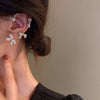 Metal Rhinestone Butterfly Ear Clips Bowknot Without Piercing For Women Sparkling Zircon Tassel Cuff  Earrings Wedding Jewelry