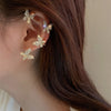 Metal Rhinestone Butterfly Ear Clips Bowknot Without Piercing For Women Sparkling Zircon Tassel Cuff  Earrings Wedding Jewelry