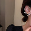 Metal Rhinestone Butterfly Ear Clips Bowknot Without Piercing For Women Sparkling Zircon Tassel Cuff  Earrings Wedding Jewelry