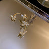 Metal Rhinestone Butterfly Ear Clips Bowknot Without Piercing For Women Sparkling Zircon Tassel Cuff  Earrings Wedding Jewelry