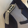 Metal Tassel Epaulette Shoulder Accessories Patch Punk Rock Brooch Tassel Epaulets Punk Style Metal Texture Fringe Epaulette