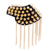 Metal Tassel Epaulette Shoulder Accessories Patch Punk Rock Brooch Tassel Epaulets Punk Style Metal Texture Fringe Epaulette