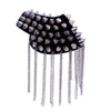 Metal Tassel Epaulette Shoulder Accessories Patch Punk Rock Brooch Tassel Epaulets Punk Style Metal Texture Fringe Epaulette