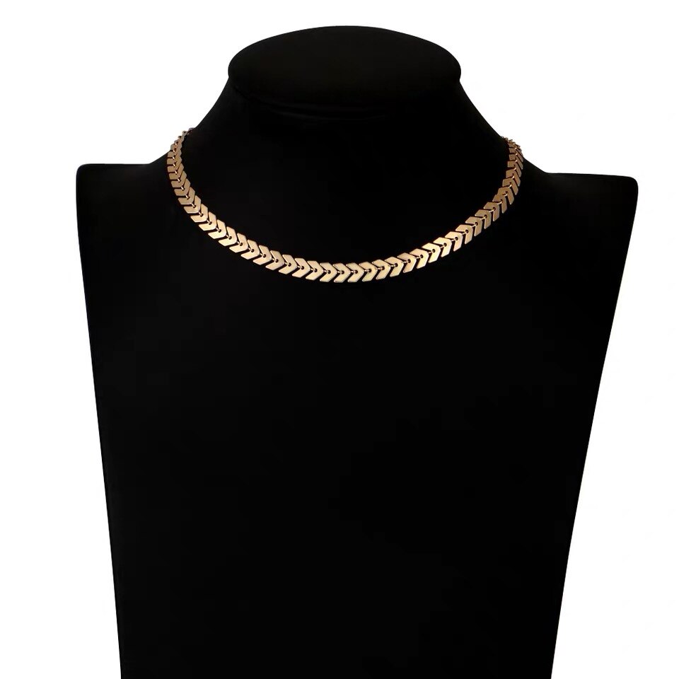 Metallic sequined women's short collar bone European and American personality minimalist versatile choker necklace