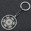 Metatron Cube Necklace Keychain Angel Seal Archangel Geometric The Secrets of the Kabbalists Garden Solomon Men Pendants Jewelry