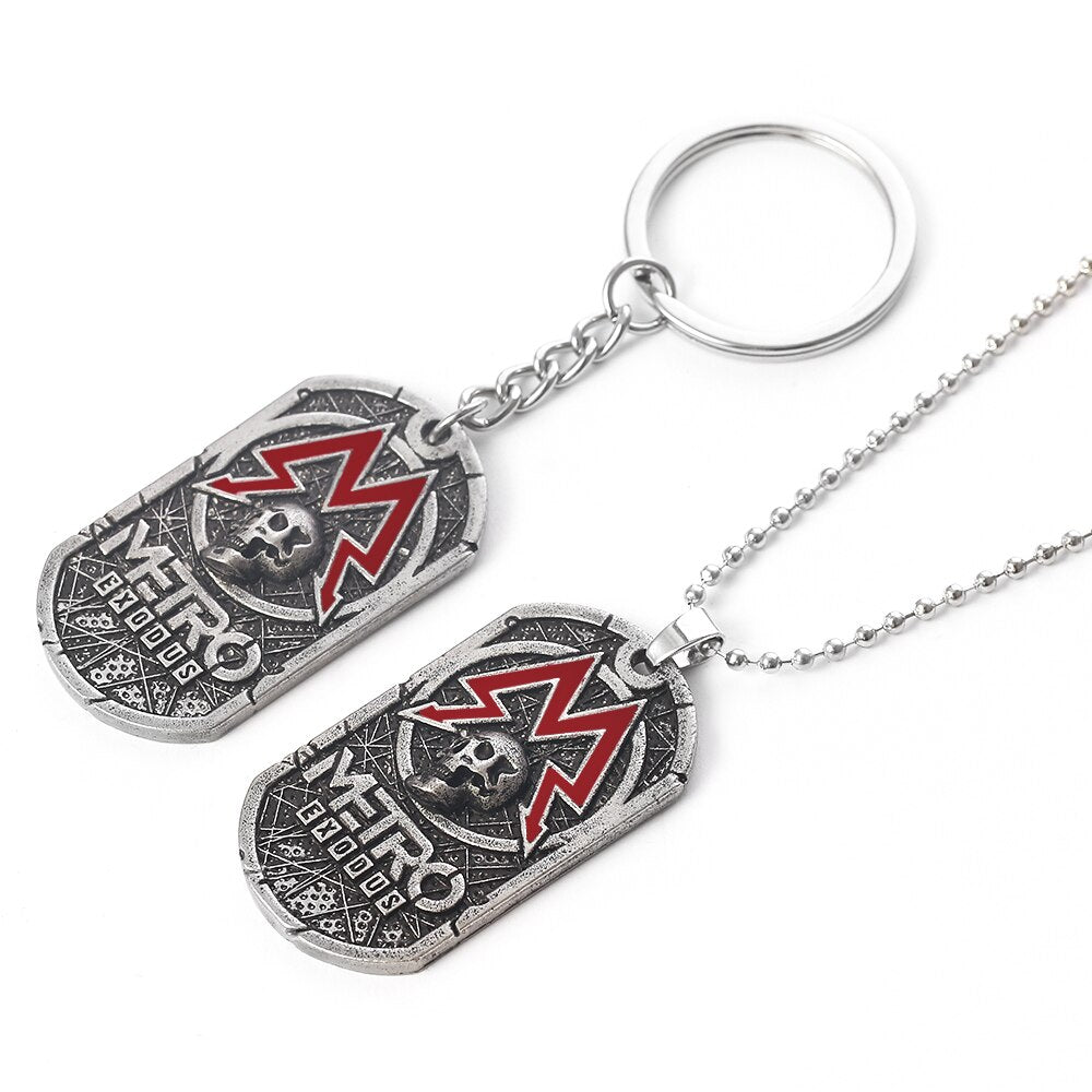 Metro Exodus 2033 Necklace Pendant Dog Tag Pendant Beads Chain Metal Men Goth Charm Necklaces Jewelry Gifts