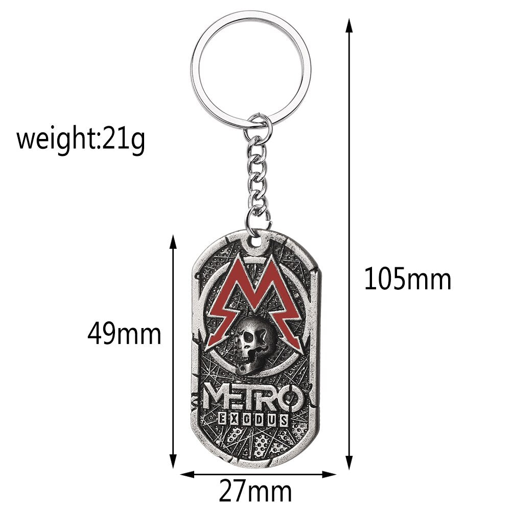 Metro Exodus 2033 Necklace Pendant Dog Tag Pendant Beads Chain Metal Men Goth Charm Necklaces Jewelry Gifts