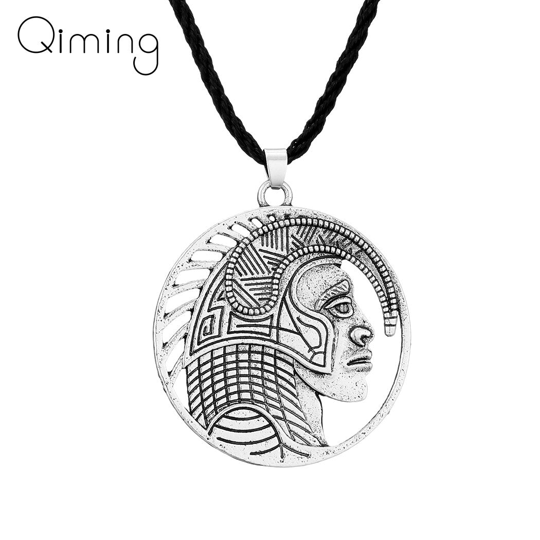 Mexican Indian Pendant Men Necklace Aztec Jewelry Culture Amulet Boho Jewelry Maya Ornament Pendant Necklace Women