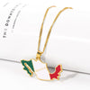 Mexico Map Flag Pendant Necklaces Gold Color Water Wave Chain Women Choker Enamel Necklace Jewelry Mexican Ethnic Gifts