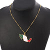 Mexico Map Flag Pendant Necklaces Gold Color Water Wave Chain Women Choker Enamel Necklace Jewelry Mexican Ethnic Gifts