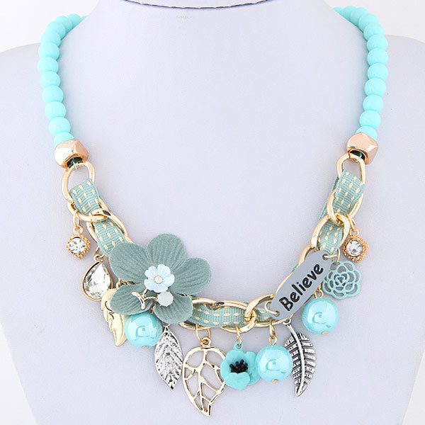 Flower Statement Necklaces 2020 Vintage Resin Beads Candy Color Choker Necklaces Fashion Jewelry for Women Collier