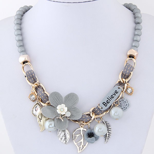 Flower Statement Necklaces 2020 Vintage Resin Beads Candy Color Choker Necklaces Fashion Jewelry for Women Collier