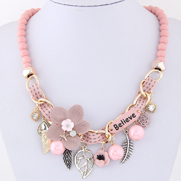 Flower Statement Necklaces 2020 Vintage Resin Beads Candy Color Choker Necklaces Fashion Jewelry for Women Collier