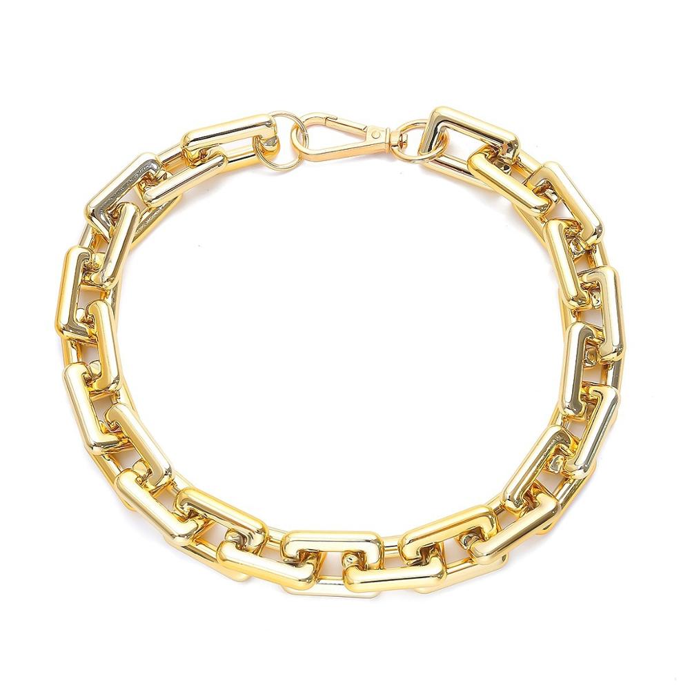 Miami Cuban Punk Cuban Collar Necklace Collar Hip Hop Big Chunky Aluminum Gold Color Thick Chain Necklace Jewelry