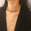 Miami Cuban Punk Cuban Collar Necklace Collar Hip Hop Big Chunky Aluminum Gold Color Thick Chain Necklace Jewelry