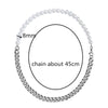 Miami Cuban link Chain And Half 8mm Pearls Choker Necklace For Men And Women In Stainless Steel