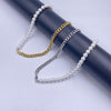 Miami Cuban link Chain And Half 8mm Pearls Choker Necklace For Men And Women In Stainless Steel