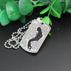 Michael Jackson Necklace Pendant Stainless Steel Dog Tag Moonwalk Logo 24‘’ Chain