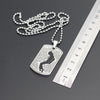 Michael Jackson Necklace Pendant Stainless Steel Dog Tag Moonwalk Logo 24‘’ Chain